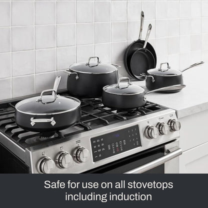All-Clad HA1 Expert Hard Anodized Nonstick Cookware Set (10 Piece) Pots, Frying Pans, Dishwasher-Safe, Oven-Safe up to 500°F Compatible with All Stovetops (Gas, Electric & Induction) - Black9