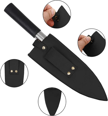 Cowhide Leather Knife Sheath, 8 Inch Chef Knife Guard, Heavy Duty Universal Knife Cover or Sleeves, Chef Meat Cleaver Sheath with Belt Loop(8.2" Lx2.2 W)3