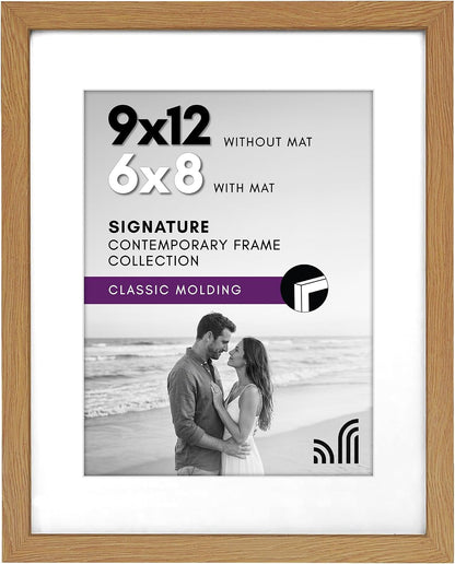 9X12 Picture Frame - Matted to 6X8 - Dark Oak1
