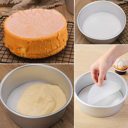 8 Inch Parchment Paper Rounds for Cake Pans, Tortilla Presses, 100Pcs | Pre-Cut Nonstick round Baking Parchment Paper for Springform Pan, Burger Presses Help Reduce Sticking and Cleanup8