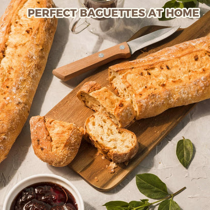 Nonstick Baguette Pans for French Bread Baking, Perforated 2 Loaves Baguettes Bakery Tray, 15" X 6.3", Silver4