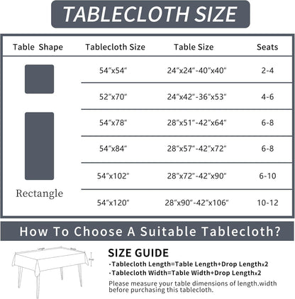 Rectangle Table Cloth,100% Waterproof Tablecloth Oil Proof Spill Proof Vinyl Table Cloth, Wipe Clean Plastic Table Cover for Dining, Camping, Indoor and Outdoor 52" X 70",Leaves4