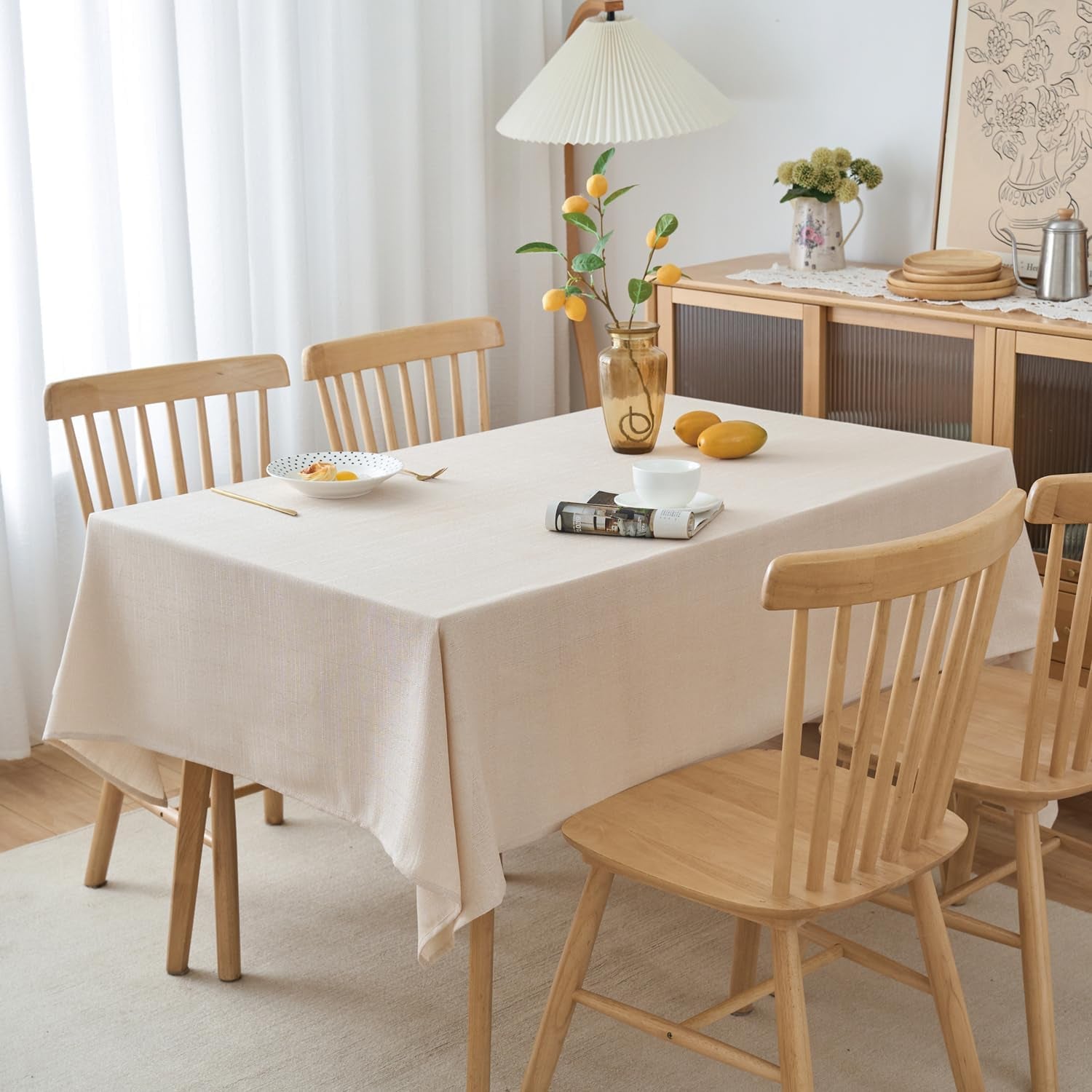 linen-tablecloth-84-inch-rustic-dining-table-cloth-6ft-water-resistant-farmhouse-for-kitchen-cafe-champagne-54-x-84-inch