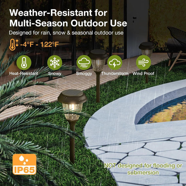 Solar Lights Outdoor 6 PCS, 10/25 LM 2 Lighting Modes Garden Lights4