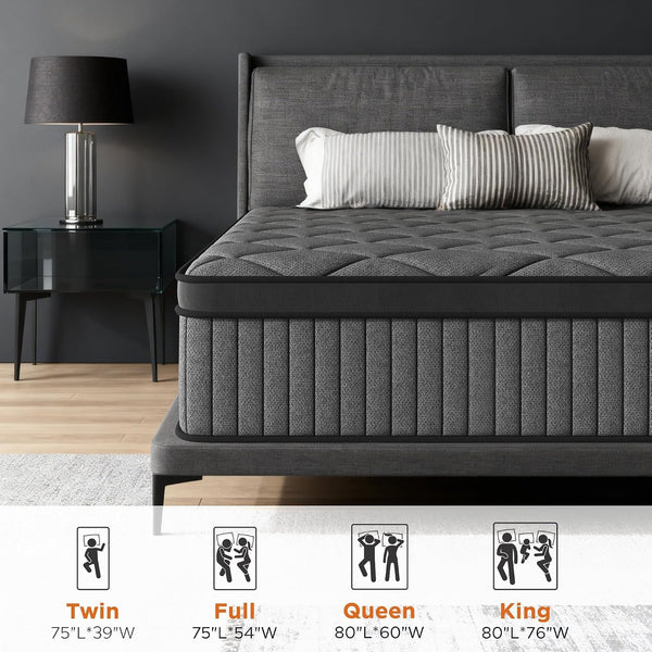 Hybrid Twin Mattress 12 Inch for Pressure Relief, Medium Firm9