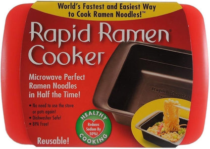 Rapid Ramen Cooker | Microwavable Cookware for Instant Ramen | BPA Free and Dishwasher Safe | Perfect for Dorm, Small Kitchen or Office | Red1