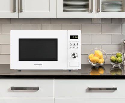 MW1101W Countertop Microwave Oven with Button Control, LED Display 1000W, 10 Power Levels, 6 Auto Menus, Glass Turntable and Child Safe Lock, 1.1 Cu. Ft., White8