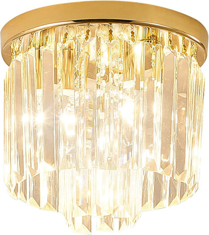Modern Ceiling Light Crystal Chandelier, French Gold, 3-Lights9