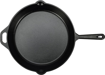 Pre-Seasoned Cast Iron Skillet, Oven Safe, Even Heating, Heat Distribution, Stove Compatible, Heavy-Duty, 15-Inch, Black2
