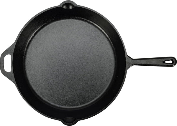 Pre-Seasoned Cast Iron Skillet, Oven Safe, Even Heating, Heat Distribution, Stove Compatible, Heavy-Duty, 15-Inch, Black2