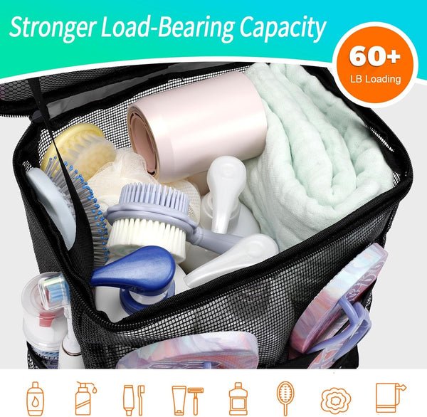 Dorm Room Essentials for Guys Girls, Quick Dry Mesh Shower Caddy Portable3