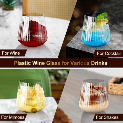 Plastic Wine Glasses, 14Oz Unbreakable Plastic Cocktail Glasses, 40 Pack | Plastic Wine Glasses,Champagne Flutes,Unbreakable,Shatterproof,Recyclable,Wedding,Toasting,Disposable, Birthday,Bar,Bpa-Free7