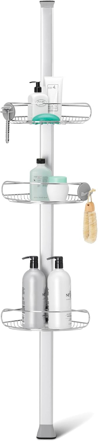 Simplehuman 8' Tension Pole Shower Caddy, Stainless Steel and Anodized Aluminum1