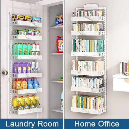 over the Door Pantry Organizer, 6-Tier Adjustable Basket Spice Rack6