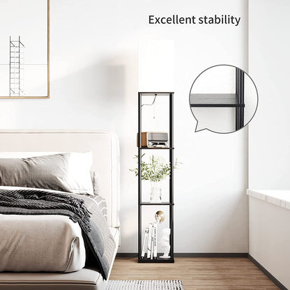Floor Lamp with Shelves, Standing Lamps for Living Room, Black | 3 CCT LED Bulb Include, 4-Tier Display Bookshelf, 63" Tall Corner Shelf Lamp, Modern Style for Bedroom, Office, Home Decor9