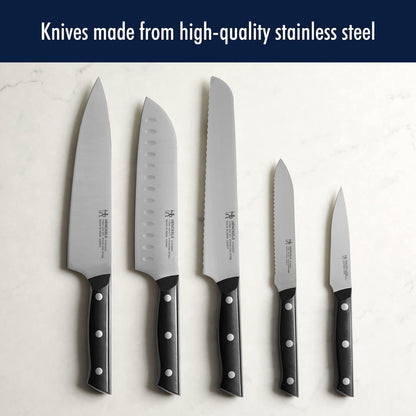 Henckels Dynamic 5-Pc Knife Set with Chef, Bread, Utility, Paring, Santoku | the Perfect Kitchen Knife Set for Effortless Cutting, German Engineered, Informed by 100+ Years of Mastery. Dishwasher Safe11