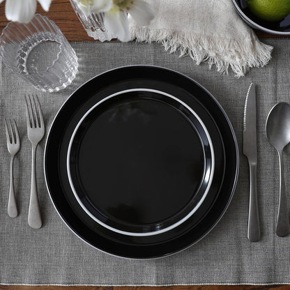 Saturn Dinnerware Sets, Ceramic Plates and Bowls for 4 with Trim3