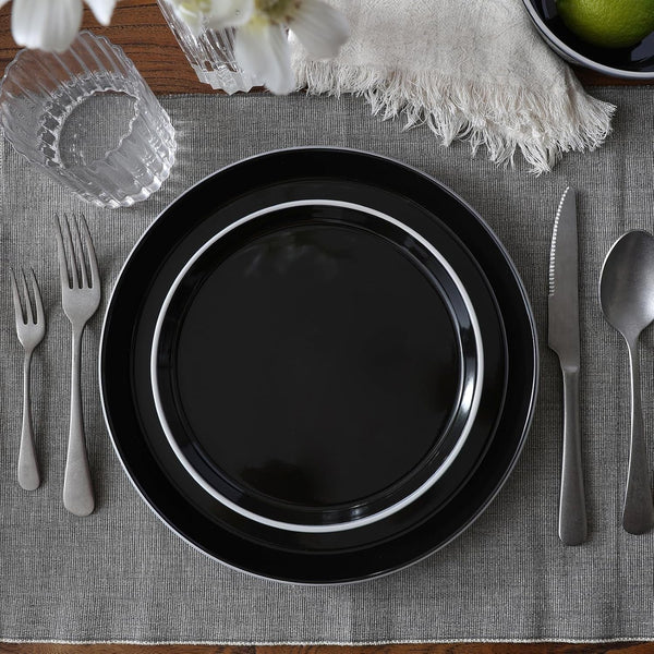 Saturn Dinnerware Sets, Ceramic Plates and Bowls for 4 with Trim3