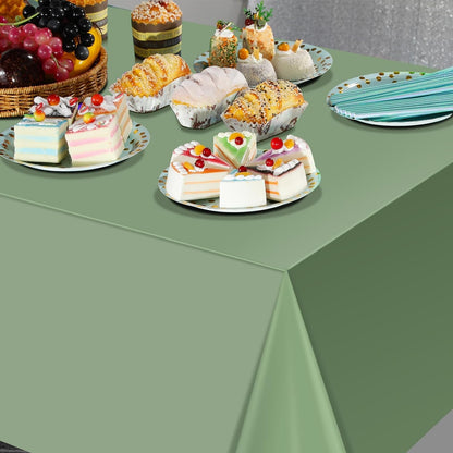 3Pack Sage Green Plastic Tablecloths for Rectangle Tables, Light Green Disposable Tablecloth, Waterproof Sage Green Table Cover for Birthday Bridal Wedding Baby Shower Party Decorations, 54 X 108Inch5