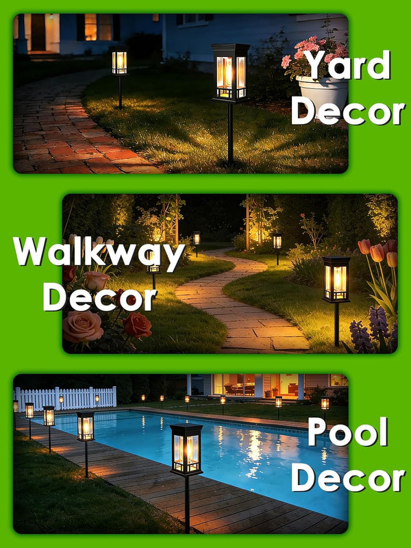 10 Pack Solar Pathway Lights Outdoor Waterproof, Garden Lights5