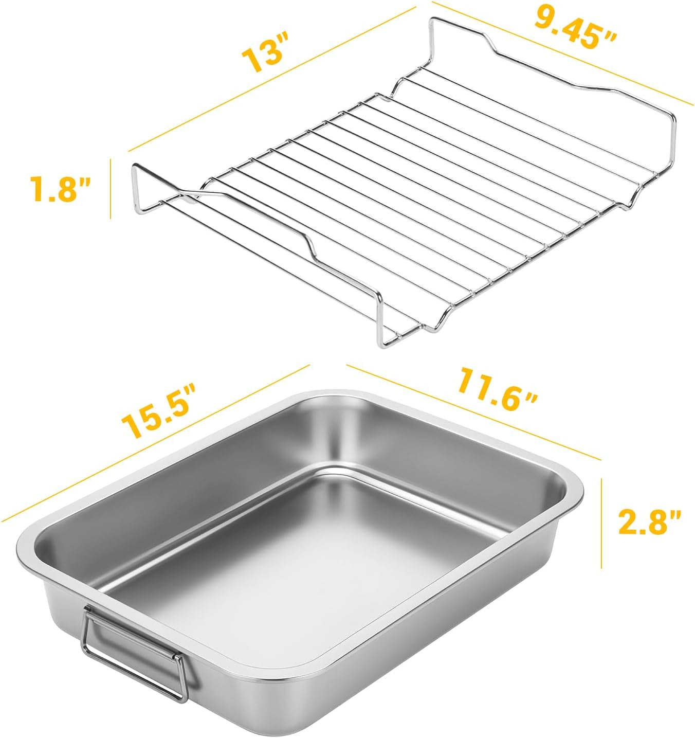 heavy-duty-stainless-steel-roasting-pan-with-rack-handle-for-oven-high-sided-induction-compatible-rack-for-even-heating-draining-for-turkey-chicken-vegetables-lasagna-easy-to-clean