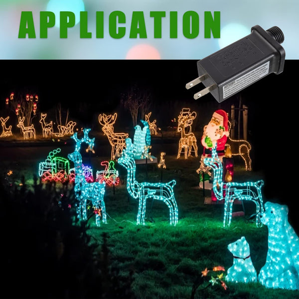 24V 7.2W LED Transformer Replacement Class 2 Power LED Controller with 8 Modes Supply for Christmas String Light Inflatable Decorations IP44 Waterproof Low Voltage Transformer(2 Pcs)4