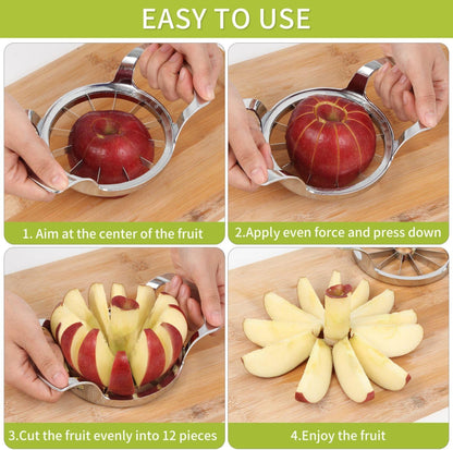 Heavy Duty Apple Cutter Corer, Large 12-Blade Stainless Steel Fruit Slicer4