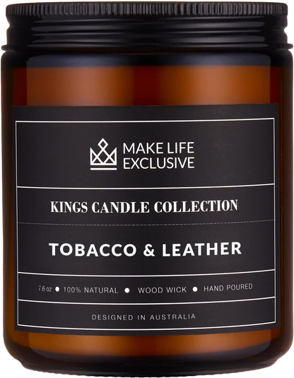 Scented Candles for Men - Tobacco and Leather Scent1