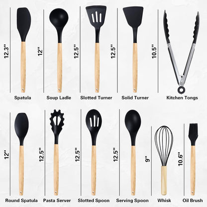 19 PCS Black Kitchen Cooking Utensils Set Kitchen Tools Set2