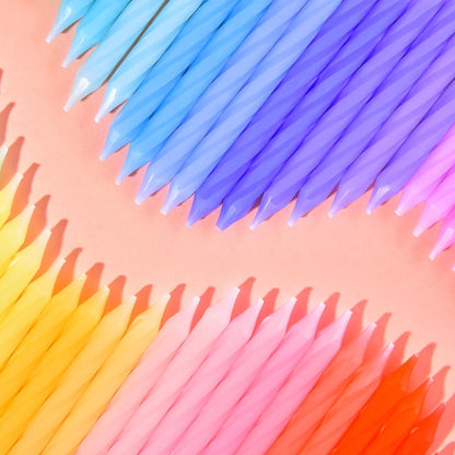 Rainbow Collection Birthday Candles, 50 Pieces Colorful Spiral Birthday Candles4