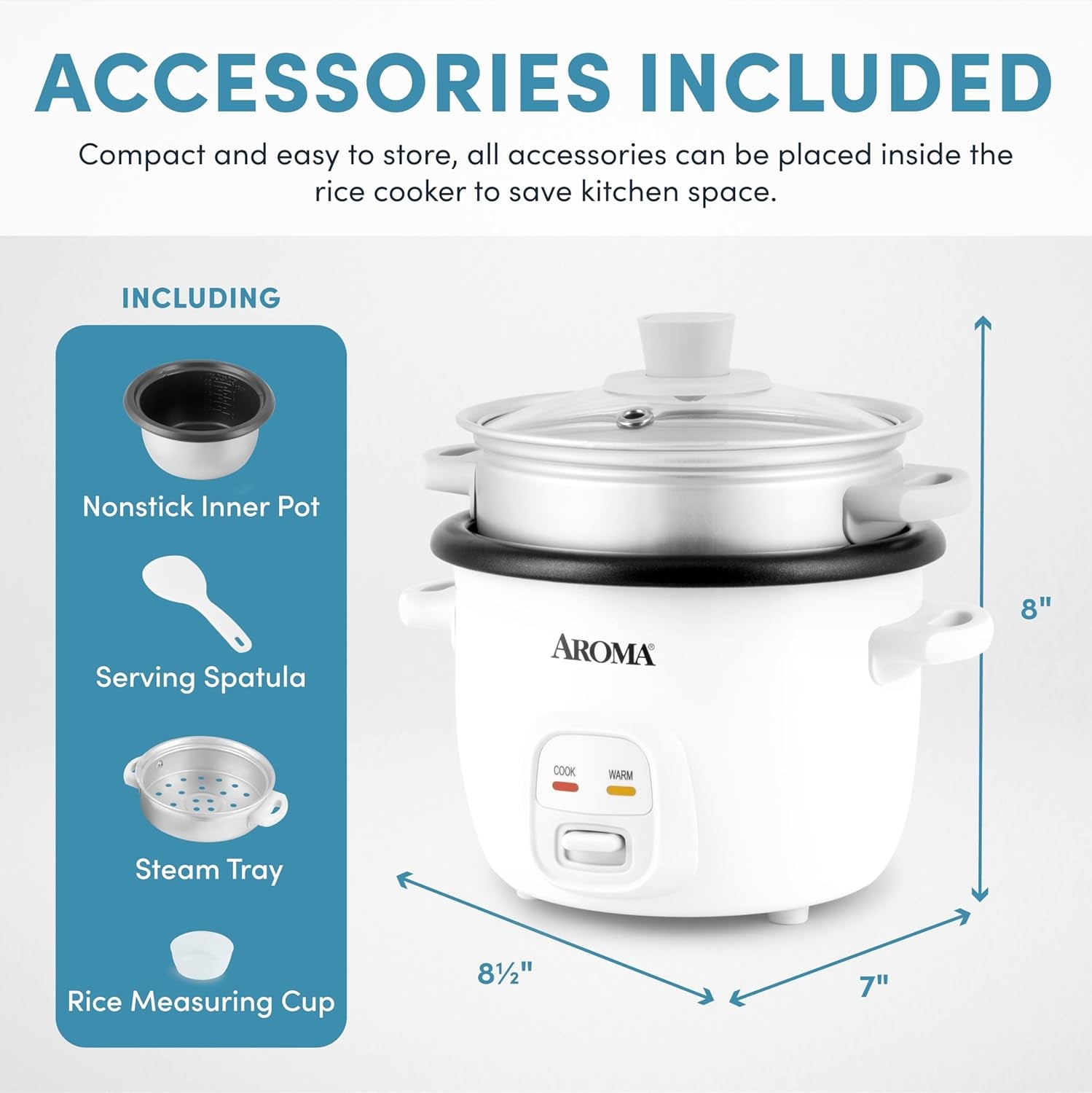 ®-rice-cooker-2-cup-uncooked-4-cup-cooked-steamer-grain-cooker-soup-maker-oatmeal-cooker-auto-keep-warm-1-qt-white-arc-302-1ng