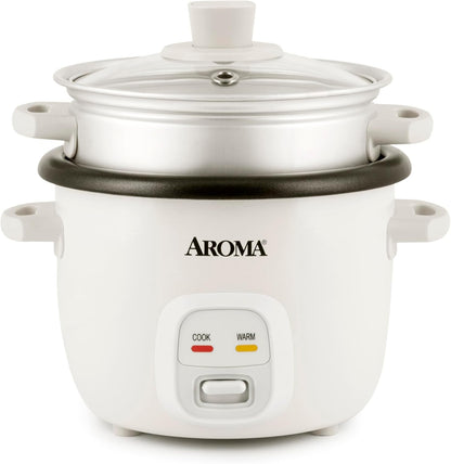 ® Rice Cooker, 2-Cup (Uncooked) / 4-Cup (Cooked), Steamer, Grain Cooker, Soup Maker, Oatmeal Cooker, Auto Keep Warm, 1 Qt, White, ARC-302-1NG1