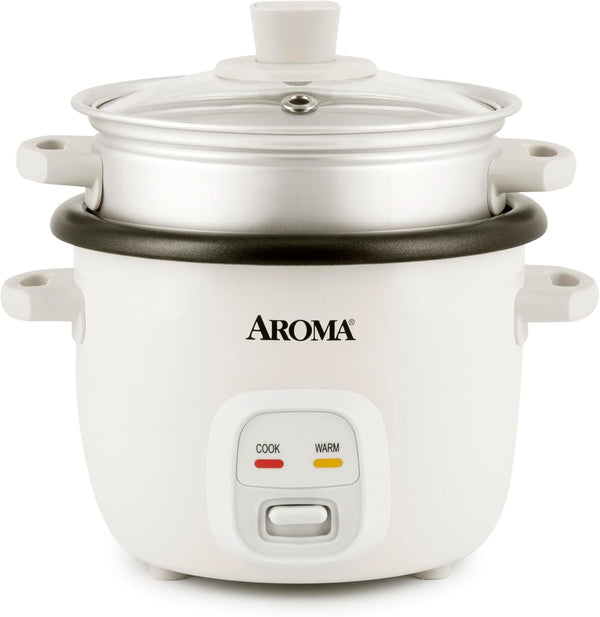 ® Rice Cooker, 2-Cup (Uncooked) / 4-Cup (Cooked), Steamer, Grain Cooker, Soup Maker, Oatmeal Cooker, Auto Keep Warm, 1 Qt, White, ARC-302-1NG1