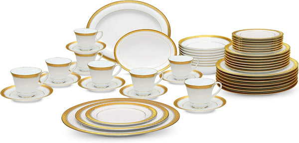 Crestwood Gold 50-Piece Set, Service for 8 in White1