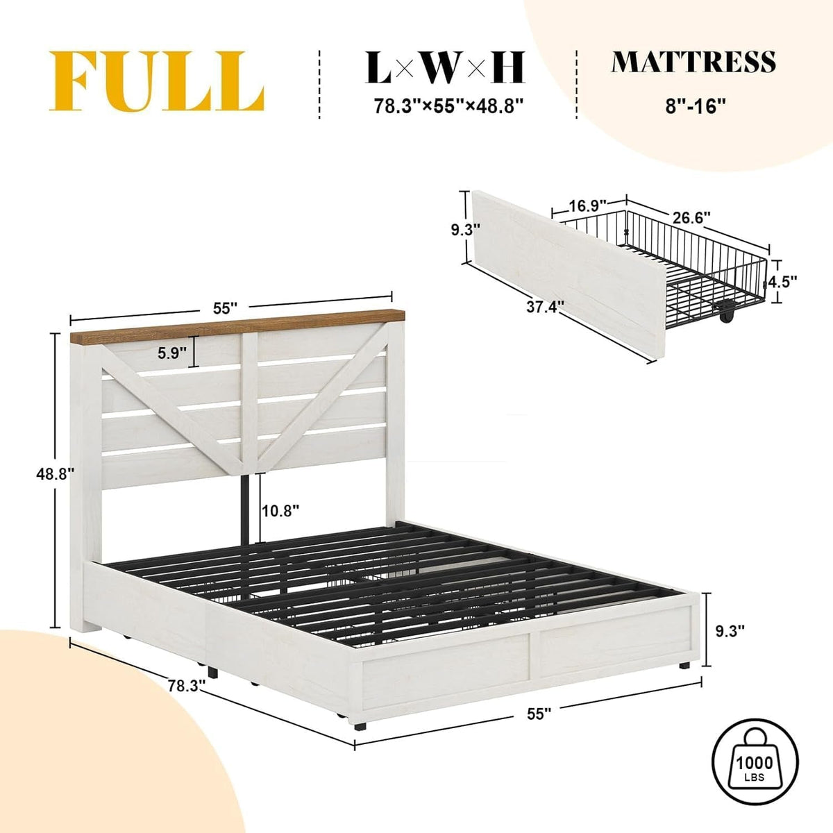 full-size-farmhouse-bed-frame-with-4-drawers-barn-door-headboard