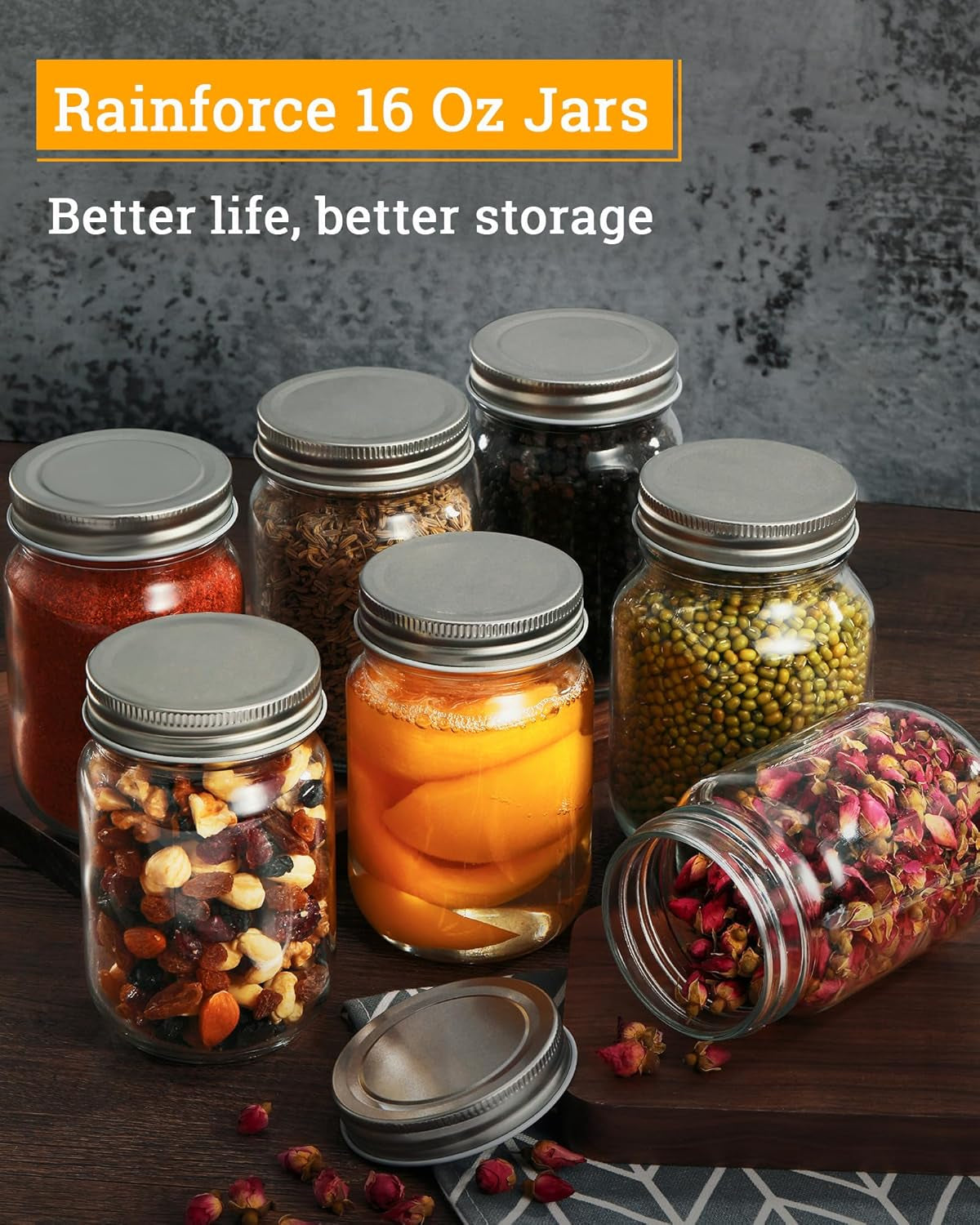 16-oz-mason-jars-with-silver-lids-15-pack-pint-glass-canning-jars-regular-mouth-clear-glass-jars-bulk-for-meal-prep-overnight-oats-dry-food-diy-crafts-food-storag-with-20-labels-and-1-pen