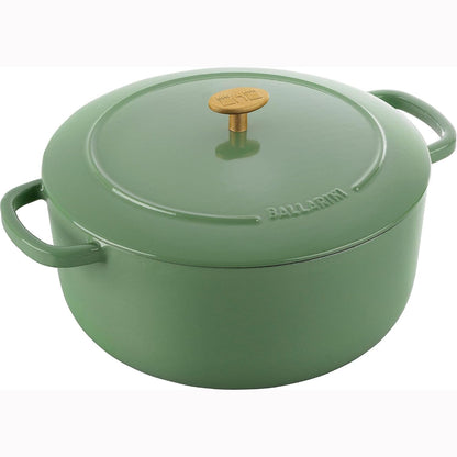 Bellamonte Cast Iron 7.5-Qt round Dutch Oven - Saggio Green1