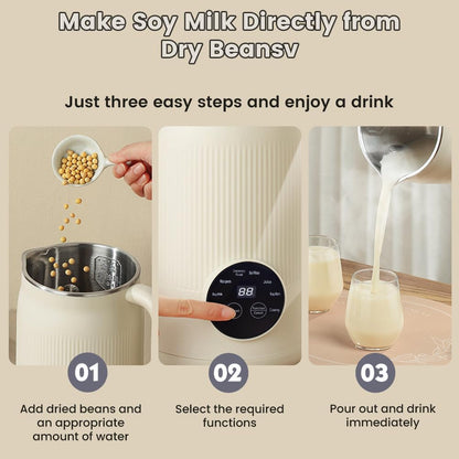 8 in 1 Nut Milk Maker,40Oz Soy Milk Maker Machine with 10 Blades, for Homemade Oat, Nut, Soy, Juice, Plant-Based with Delay Start/Self Clean Features Self-Cleaning and Scheduled Timer Functions6
