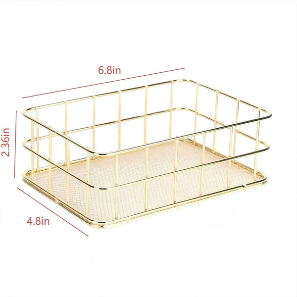 6.8"X4.8" Small Gold Metal Basket - Wire Mesh for Organizing2