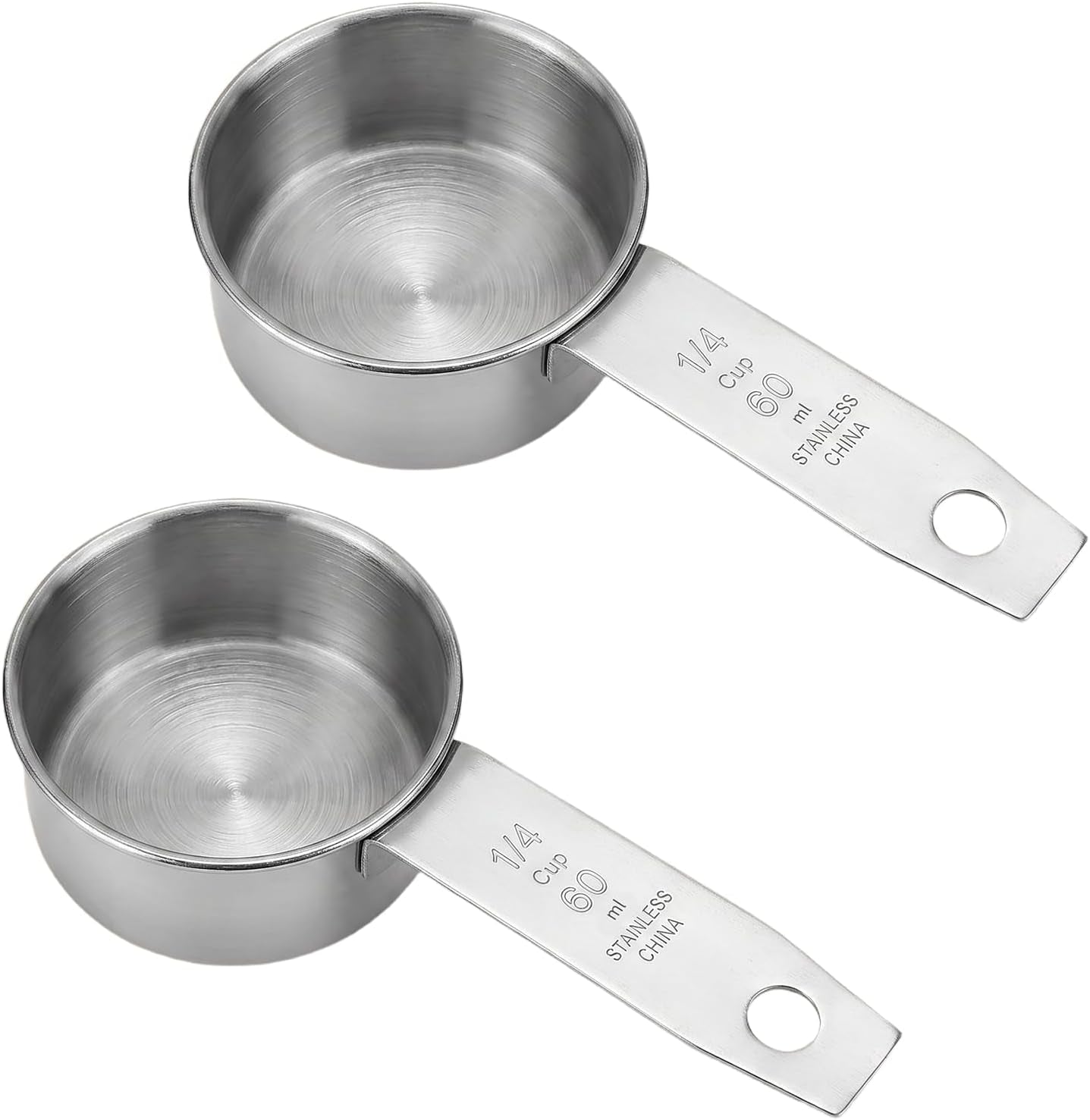 2-pcs-1-4-cup-stainless-steel-measuring-cups-60-ml-2-oz-metal-measuring-scoop-kitchen-scoop-for-wet-dry-ingredients-coffee-cooking-baking-dishwasher-safe