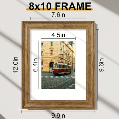 8X10 Picture Frames Set of 2, Vintage Photo Frames, Walnut3