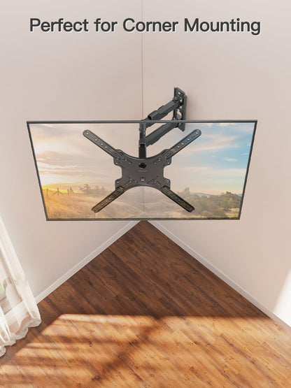 Full Motion TV Wall Mount for 26-60" Tvs, Max VESA 400X400, 77 Lbs. | Swivel & Tilt Articulating Arms, Single Stud Center Mount, Compatible with Corner Installation for Home Flat Tvs6