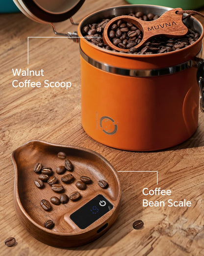 Walnut Coffee Bean Scale 20G/0.1G Precision with Spoon | Small & Easy Measuring/Dosing, LED Display for Kitchen Weighing, Espresso, Tea, Coffee Lover Gifts6