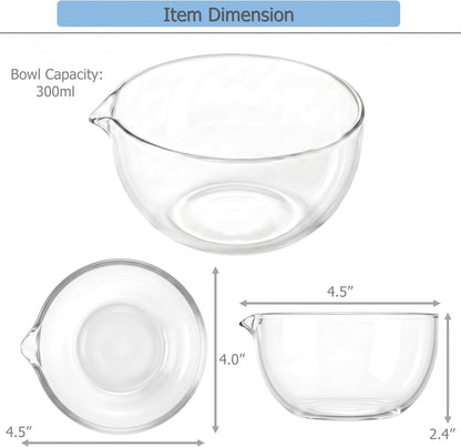 Glass Bowls Drizzling Preparing Tool with Spout (300Ml * 2)5