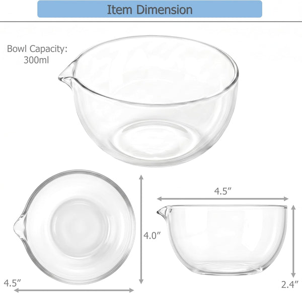 Glass Bowls Drizzling Preparing Tool with Spout (300Ml * 2)5