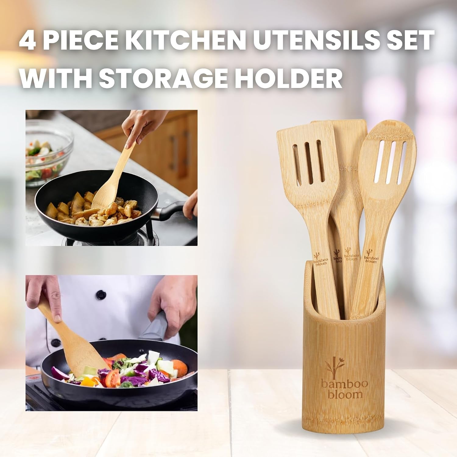 4-piece-kitchen-utensils-set-bamboo-cooking-utensils-with-comfort-grip-including-utensil-holder-bamboo-spoons-shovels-spatulas-wooden-utensil-set-for-non-stick-pans-kitchen-essentials