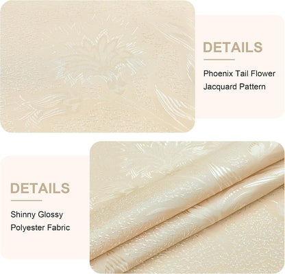 Shiny Small Oval Jacquard Tablecloth 52 X 70 Inch Beige5