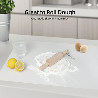 2 Pack Silicone Mats for Kitchen Counter,  23.62" X 15.75" Thick Large Silicone Mat, Nonskid Heat Resistant Countertop Protector, Easy to Clean, White Translucent5