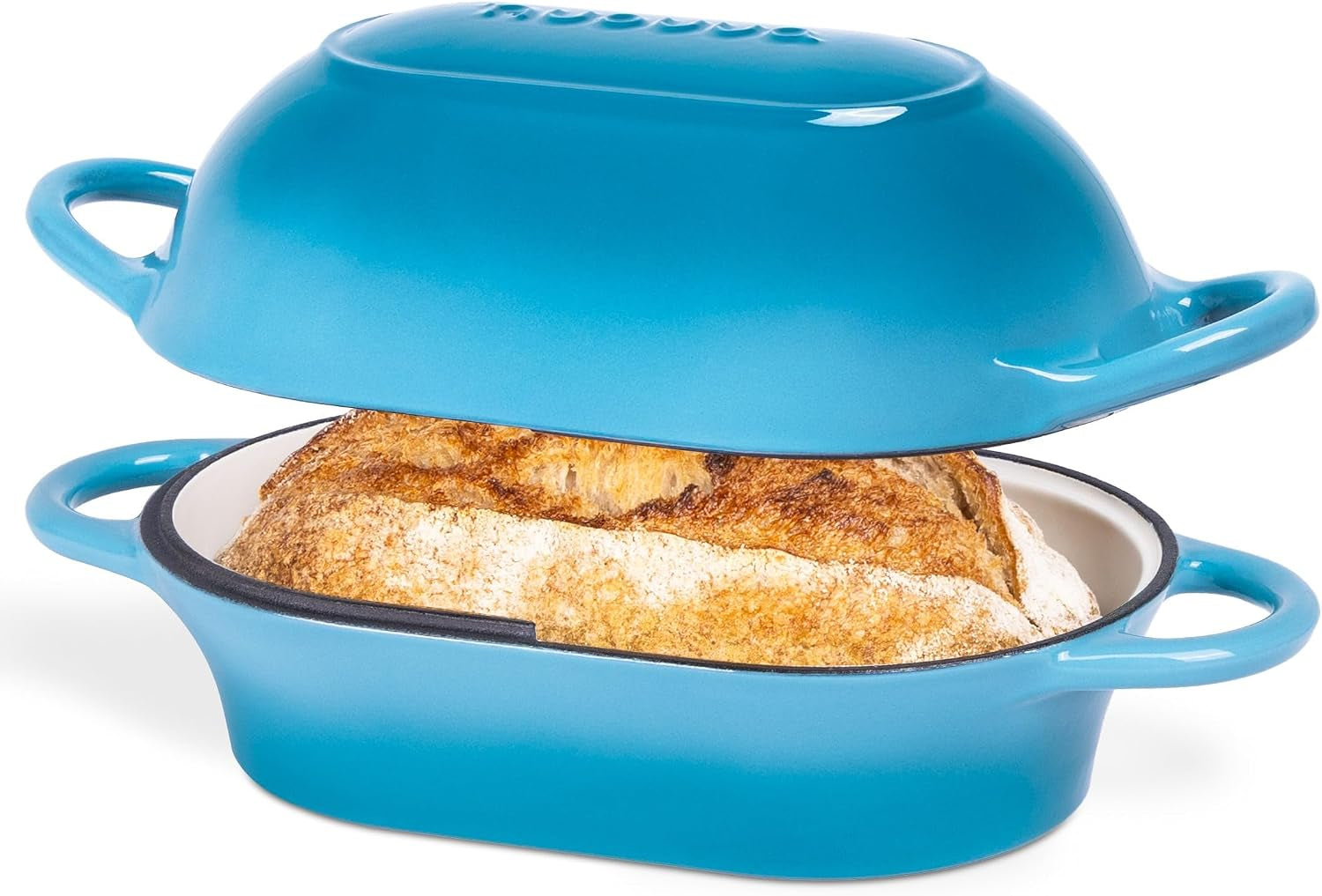 dutch-oven-for-sourdough-bread-baking-enamelled-cast-iron-bread-loaf-pot-oven-safe-non-stick-bread-pot-rectangular-light-blue-24cm-x-16cm-by
