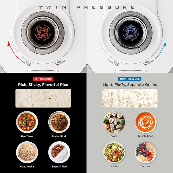 Cuckoo CRP-RT0609FW 6 Cup Twin Pressure Plate Rice Cooker & Warmer with High Heat, GABA, Mixed, Scorched, Turbo, Porridge, Baby Food, Steam (Hi/Non Press.) and More, Made in Korea (White) | 6-Cup Uncooked Capacity, Diamond-Coated Inner Pot, 15 Cooking Mod4